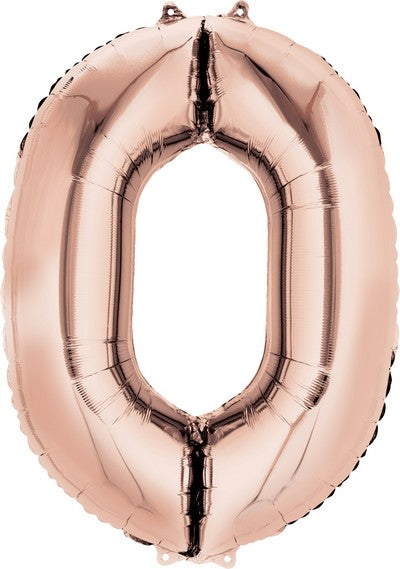 SuperShape "0 - Rose  Gold" Foil Balloon