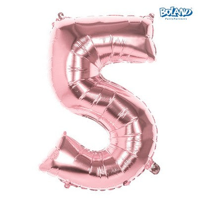 Pc. Foil balloon number '5' rose gold (8