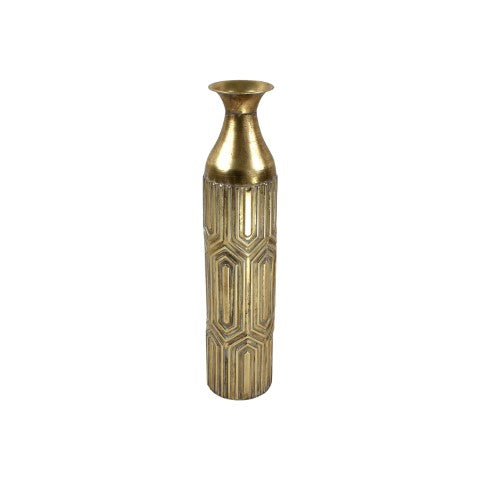 Vaso Luxor, gold metal, 14.5x68 cm