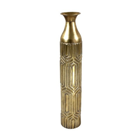 Vaso Luxor, gold metal, 14.5x80 cm